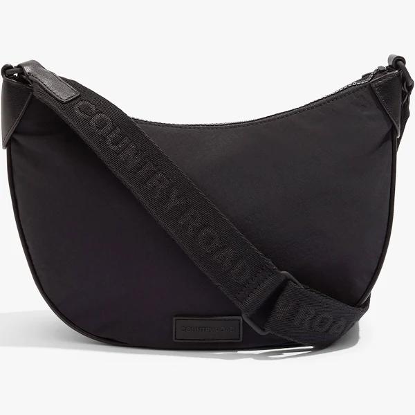 Country Road Women's Recycled Nylon Soft Zip Saddle Sling Black | 100% Nylon