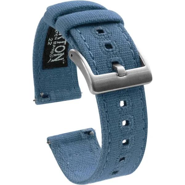 Barton Canvas Quick Release Watch Band Straps - Choose Color & Width - 18mm, 19mm, 20mm, 21mm, 22mm, 23mm, or 24mm