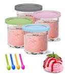 4 Pack of Replacement Containers For Ninja Creami Pints and Lids, 16oz Cups Compatible With Nc301 Nc300 Nc299amz Series Ice Cream Maker - Dishwasher