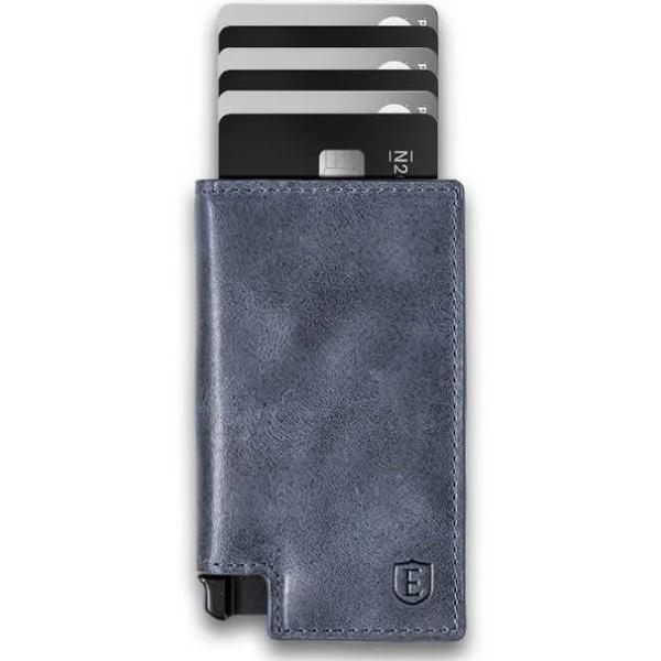 Ekster Parliament - Slim Leather Wallet - RFID Blocking - Quick Card Access, Steel Blue, OSFA, Modern