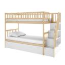 Jessica Timber Bunk Bed with Storage Staircase - Natural and White