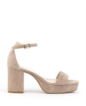 David Jones Edward Meller Resdin80 Single Strap Platform Sandal in Nudesue, Size 36 EU