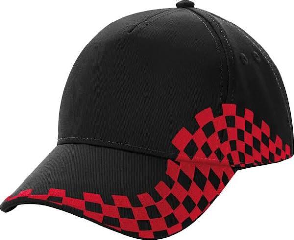 Beechfield Unisex Grand Prix Baseball Cap Black/Classic Red One Size