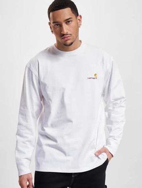 Carhartt WIP White L/S American Script T-Shirt