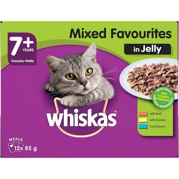 Whiskas Favourites 7+ Years Mixed in Jelly Cat Food 12x85g