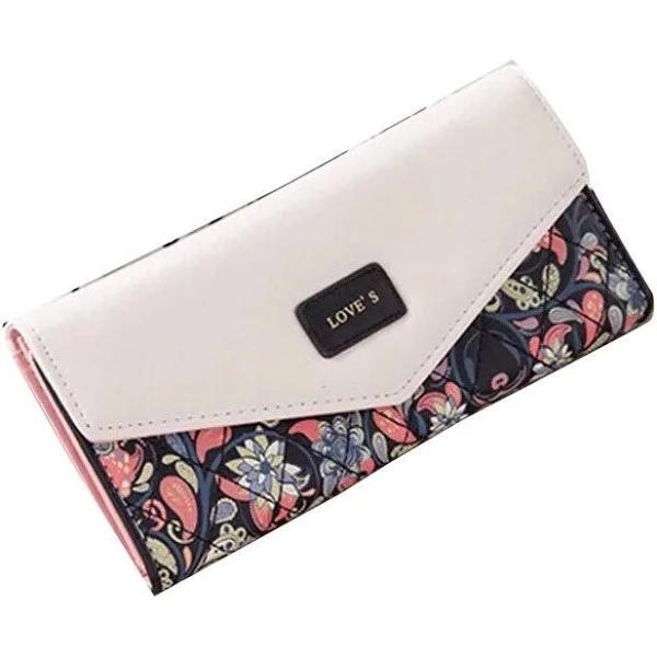 Nevenka Womens Leather Wallet Floral Purse Credit Card Case-Black - AfterPay & zipPay Available