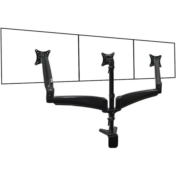 Triple Monitor Desk Mount 3 Arm Stand - Black