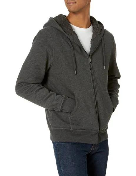 Amazon Essentials Men's Sherpa Lined Full-Zip Hooded Fleece Sweatshirt