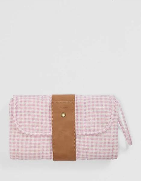 Country Road Change Mat Lilac Gingham | Linen/Cotton