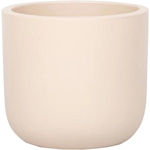 Lotus 220 x 250mm Cream Large Round Plain Ceramic Pot