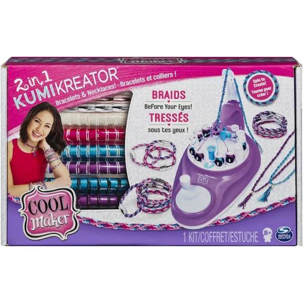 Cool Maker 6054861 2-in-1 KumiKreator Necklace & Friendship Bracelet Maker Activity Kit For Kids Ages 8 & Up