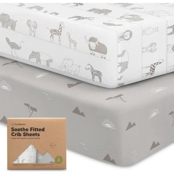 2-Pack Organic Cot Sheets Fitted for Boys, Girls - 130x70cm Cot Bedding Sheets, Cotton Jersey Cot Fitted Sheets, Soft Fitted Crib Sheets, Unisex