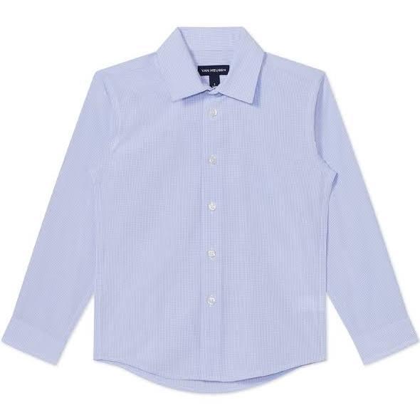 Van Heusen Youth Junior Fit Dress Shirt Plain Dobby Sky Blue 5