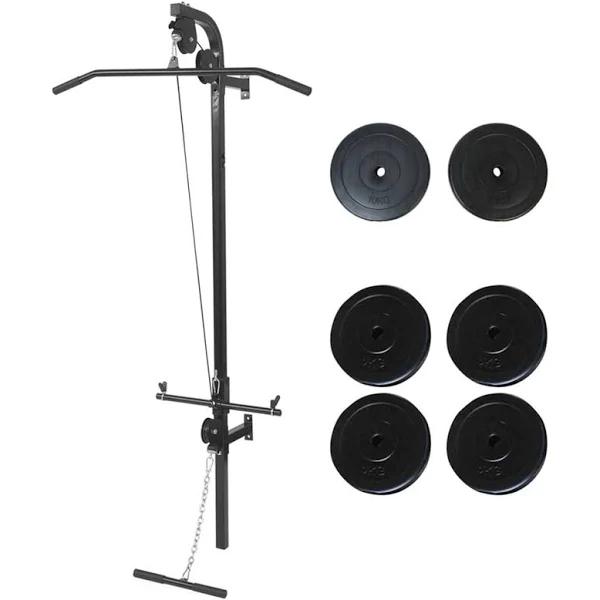 vidaXL Wall-mounted Power Tower with Weight Plates 40 kg