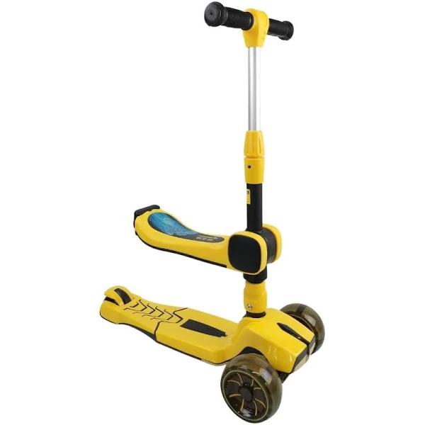 Supermax Pro Max 2-in-1 Kids Foldable Scooter & Ride On - Yellow