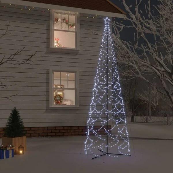 vidaXL Christmas Cone Tree Cold White 1400 LEDs 160x500 cm