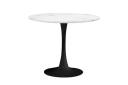 Oikiture 90cm Dining Table Kitchen Marble White&Black