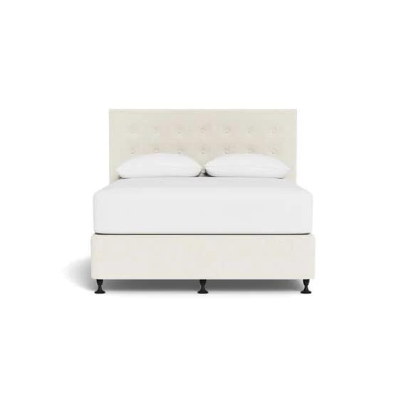 Toorak Buttoned Platform Bed Base With 4 Drawers Stone by Freedom