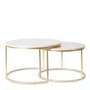 Set of 2 Luxe Coffee Table Round Marble Nesting Side Coffee Table