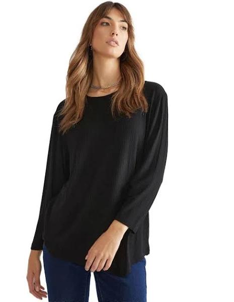 Katies - Womens - Winter -Tops - Black - Basic - Long Sleeve - Crew Neck - Knit