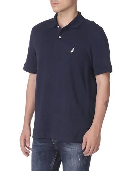 Nautica Men's Short Sleeve Solid Cotton Pique Polo Shirt