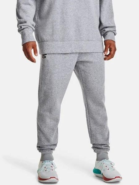 Under Armour Men's Curry Fleece Track Pants Grey L