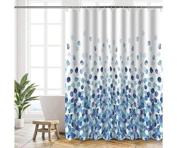 Shower Curtain, Shower Curtain 180x200 cm, Machine Washable Polyester Shower Curtains with Weighted