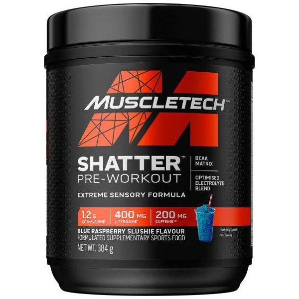 MuscleTech Shatter Pre-Workout 30 Serves Blue Raspberry Slushie