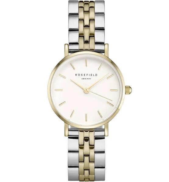 Rosefield Women's Watch The Small Edit White Two-Tone Gold PVD Steel 26mm 26SGD-269