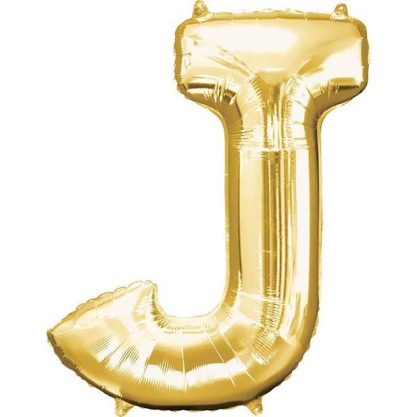 Foil Balloon Letter SuperShape Gold J L34