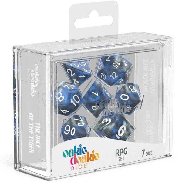 Oakie DOAKIE Dice RPG Set GemiDice - Liquid Steel (7)