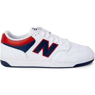 New Balance 480 Sneakers in White, Red and Navy