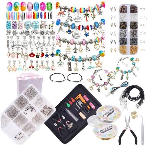 Bulk Jewellery Making Kit 1847pce With Beads, Tools, Accessories, Wallet & Gift