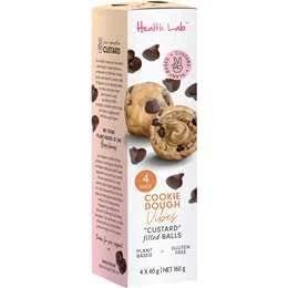 Health Lab Balls Custard Filled Cookie Dough 4-Pack 40g (Carton of 8)