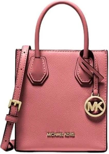 Michael Kors Mercer Extra-Small Pebbled Leather Crossbody Bag (Tea Rose) 35S1GM9T0L-tea