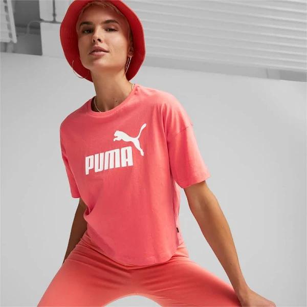 Puma Essentials Cropped Logo T-Shirt Pink Women - XL