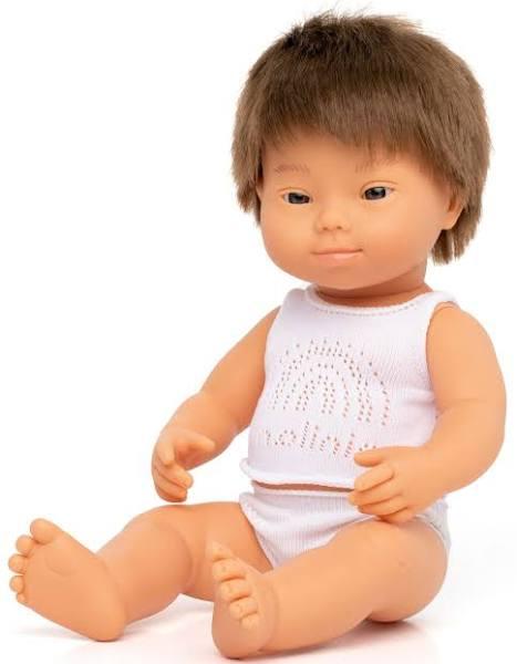 Miniland Baby Doll 38cm Caucasian Boy Down Syndrome