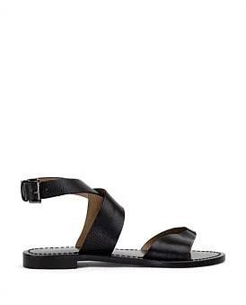 David Jones Edward Meller Solinda Ankle Wrap Sandal in Black, Size 37 EU