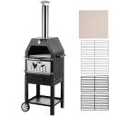 VEVOR Outdoor Pizza Oven 12" Wood Fire Oven 2-Layer Pizza Oven Wood Fired Wood Burning Outdoor Pizza Oven with 2 Removable Wheels Wood Fired Pizza