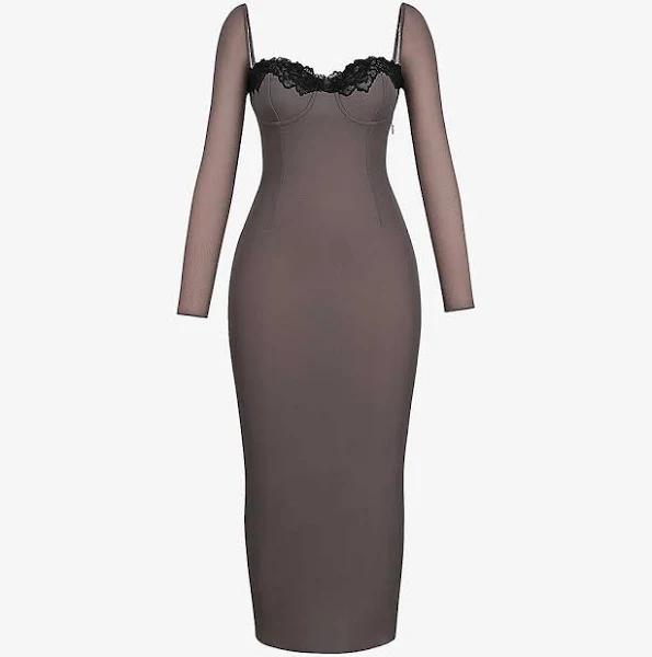 House of CB Seraphina Dress in Grey, Size S