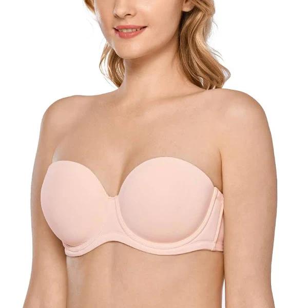 DELIMIRA Women's Full Figure Underwire Contour Multiway Strapless Bra Plus Size