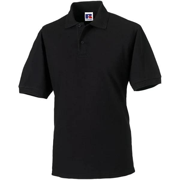 Russell Mens Polycotton Pique Hardwearing Polo Shirt (Black) (XS)