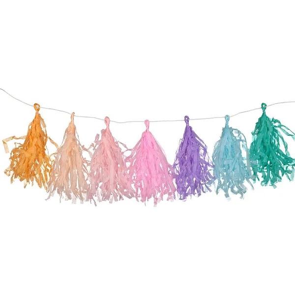 Kmart 20 Piece Pastel Rainbow Tassel Garland