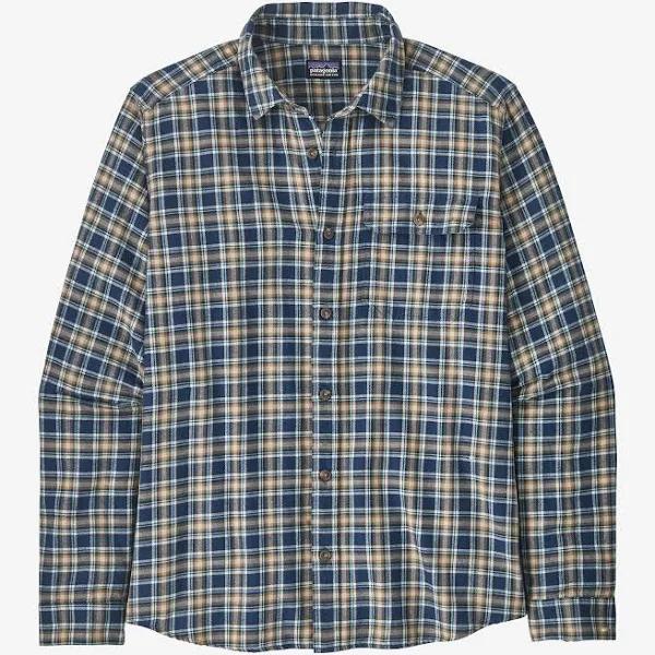 Patagonia Long-Sleeved Cotton in Conversion Lightweight Fjord Flannel Shirt - Squared / Tidepool Blue - XL - Men