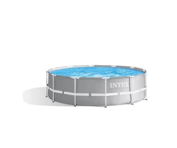 Intex 3.66mx99cm Prism Frame Premium Above Ground Swimming Pool Set Outdoor Grey