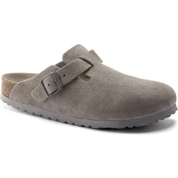 Birkenstock Boston Soft Footbed Suede Stone Coin