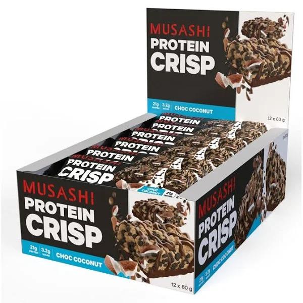 Musashi Protein Crisp Choc Coconut Box 12 x 60g