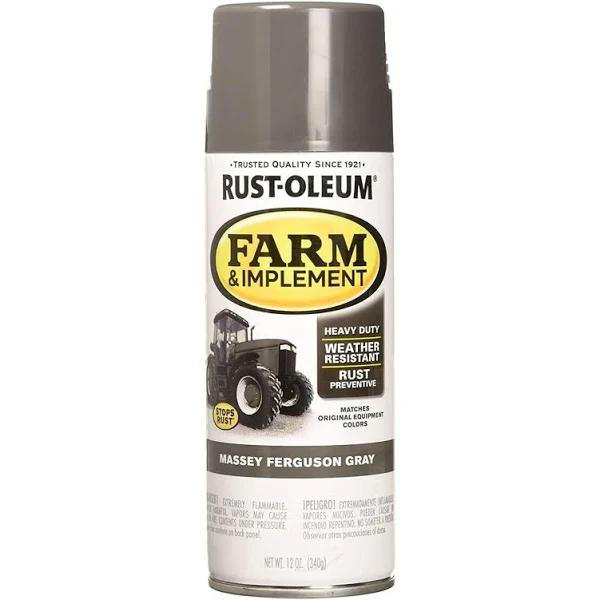 Rust-Oleum 280133 Farm and Implement Spray Paint, Massey Ferguson Grey, 12 oz