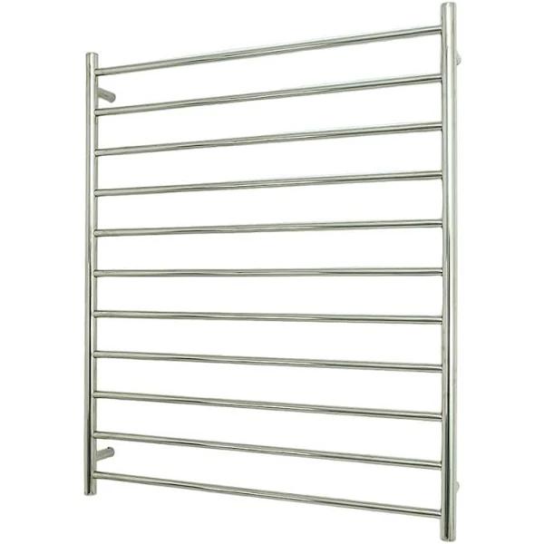 Radiant RTR05 Round Bar Heated Towel Rail - 900 x 1100mm - Mirror Polished - Stainless Steel- Bottom Left/Top Right Wiring