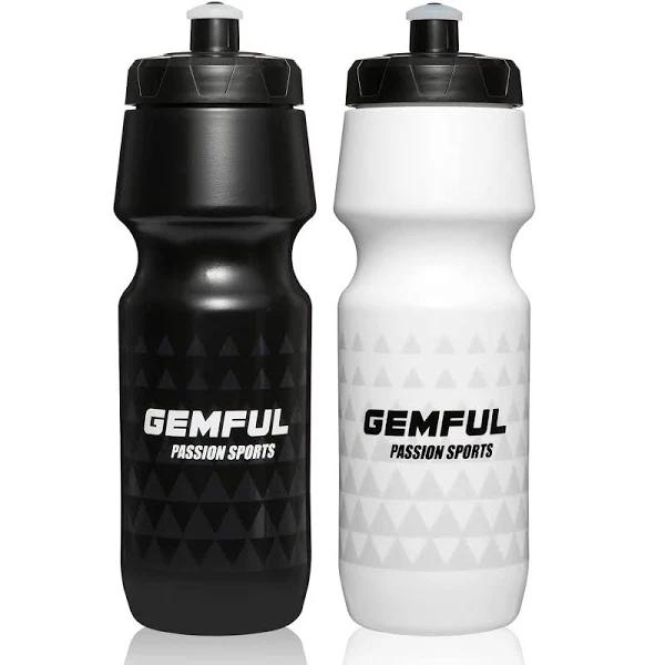 GEMFUL Bike Water Bottles 2 Pack Lightweight Bpa Free Cycling Sports Squeeze Bottle 750ml